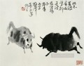 Wu zuoren fighting cattle traditional China